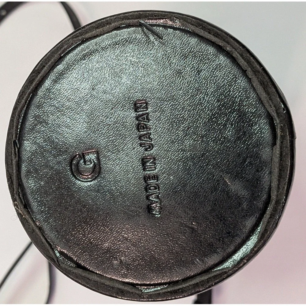 Canon Lens Case Unisex OS Black Good Vintage Leather Hard Shell Japan Strap